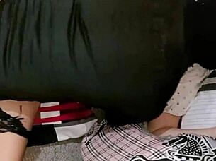 Before my birthday, my roommate deepthroats my big cock in a close-up scene.