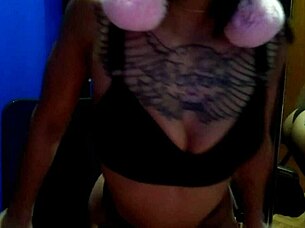 anjinha gets sensual in lingerie, touching herself in front of the mirror, so hot