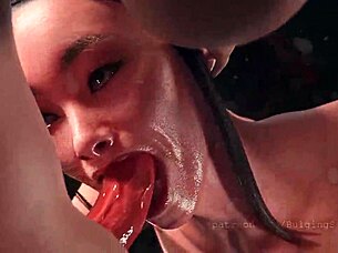 Kitana Delivers A Deadly Blowjob To Bulging Senpai In Hardcore 3D