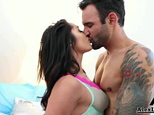 tiny titty babe christiana cinn gets mega fucked by big cock alex legend roughly