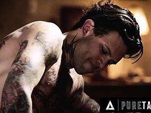 pure taboo naive teen haley reed does everything to please handsome dominant studs