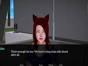 Anime girl plays erotic game