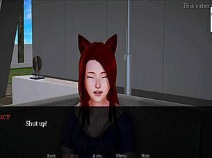 Anime girl plays erotic game