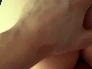 watching crypto porn while fingering wet shaved pussy after creampie