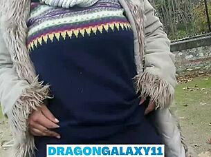 A couple shares outdoor blowjob in park near neighbors