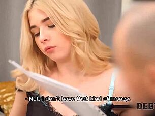 debt4k man accepts payment in kind with teen 18+ lovely