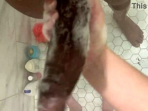 stepdaughter cleans stepdad's huge cock