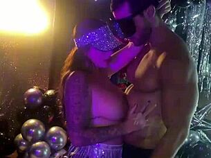 Sara Blonde Gives Public Blowjob To Muscular Bodybuilder Duncan Saint At Birthday Party