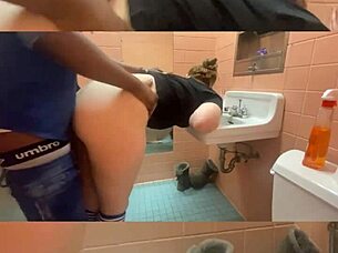 the fast food manager gets dominated in the bathroom with dirty talk and gagging. she begs for more creampie action.