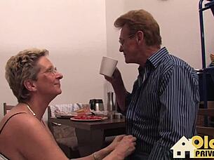 Old couple in intimate moments?