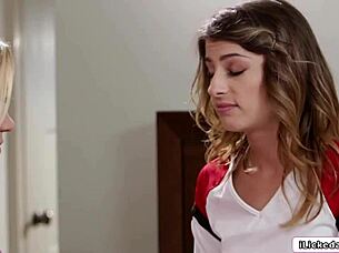 lesbian teen 18+ facesitting blonde cheerleader in a narrative