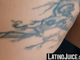 Tattooed Latino Cain Gomez bred hard outdoors by Robert