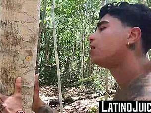 Tattooed Latino Cain Gomez bred hard outdoors by Robert