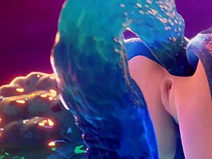 mona battles slime in hentai cartoon fun 😜