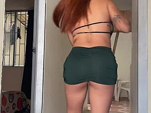 Doing cleaning with beautiful Angel Rose