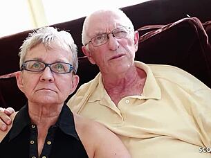 old granny wife and husband dive into first mmf threesome with big dick boy! 😲