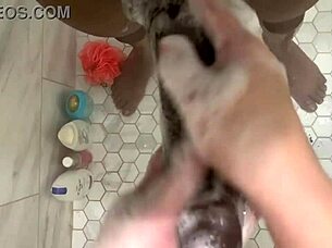 stepdaughter cleans stepdad's huge cock