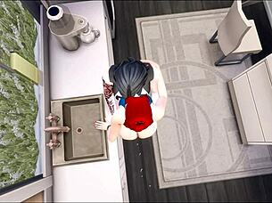 Goth girlfriend dominates with futanari in Sims 4!