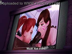 Do Dva And Tracer's Big Futanari Cocks Tease Widowmaker's Tits And Ass In This Crossdressing Fetish Fuck?