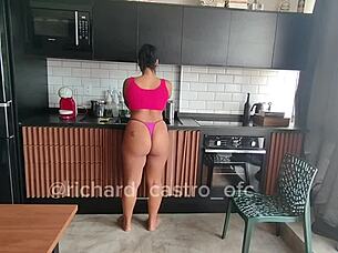 i woked up with hard cock and fucked the sexy maid compleetly in anal and blowjob