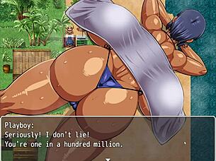 Tanned Girl Natsuki Hentai Game Ep 8 Hot Oil Massage At Beach