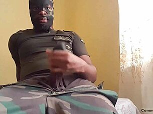 Military wants blowjob, dirty talking while jerking off until orgasm