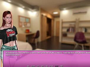 I love this petite red head eating ramen in summer outfit.