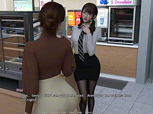Getting a handjob behind the counter