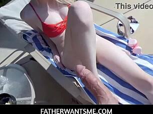 Finally my stepdaughter lexi lore agrees to fuck me in the garage with her big tits