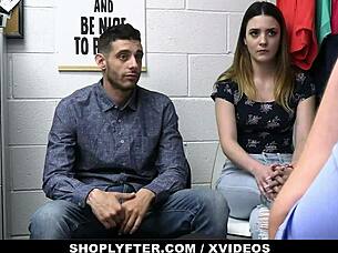 mall cop fucking hot girlfriend in front of cuckold boyfriend