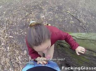 Ananta Shakti, the teen 18+ coed in glasses, starts with fingering and blowjob, then moves to hardcore doggystyle fucking and cumshot. Bent over for intense action.