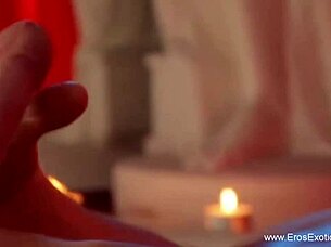 he explores his body with sensual massage in gay erotic scene