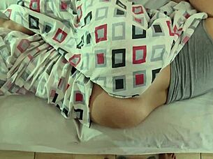 Latina wife surprises husband's friend with her curvy naked body