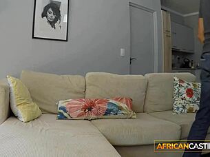 beautiful african kneels for white dick audition