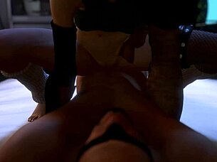 Blindfolded Man Rides Sexy Brunette Chick in Cute Hentai World