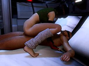 Blindfolded Man Rides Sexy Brunette Chick in Cute Hentai World