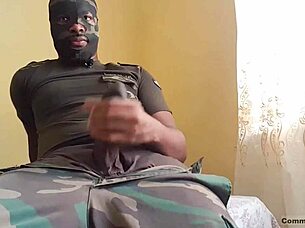 Military wants blowjob, dirty talking while jerking off until orgasm