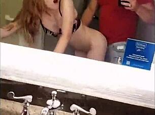 fucking tiny freshman i met at town club in hotel bathroom