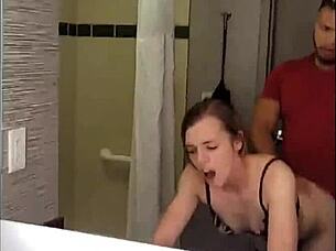 fucking tiny freshman i met at town club in hotel bathroom