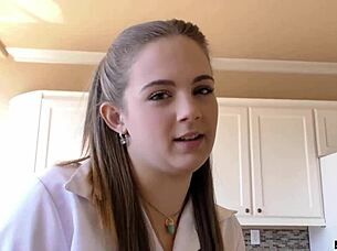 Naughty teen Devon Green feels pleasure rubbing her hot twat