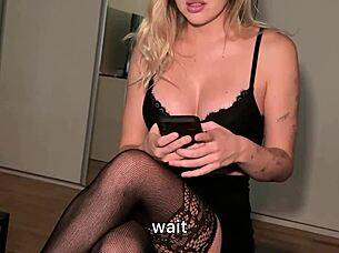 Busty Whore Wife Cheats On Her Husband And Talks To Him On The Phone