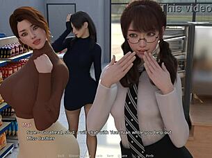 Getting a handjob behind the counter