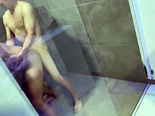 Athletic fitness model gets horny fucking from hot spanish guy with big cock