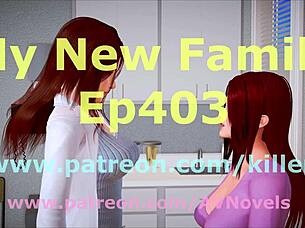 in my new family episode 403, redhead explores erotic hentai adventures with big tits.