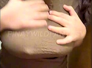 Hot Filipina Asian Milf Teasing Step Bro on the Video Call and Showing Her Natural Big Boobs