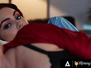 Stacked Milf Christie Stevens Catches Scared Stepdaughter Masturbating In Bed