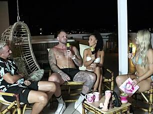 Bruna And Ale Sheer Red Massage Leads To Intense Orgasms In Swingers Meeting