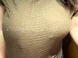 Hot Filipina Asian Milf Teasing Step Bro on the Video Call and Showing Her Natural Big Boobs