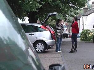 a brit in stockings sucks cock