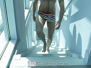 two hot guys in hd gayroom get assfucked and cumshot